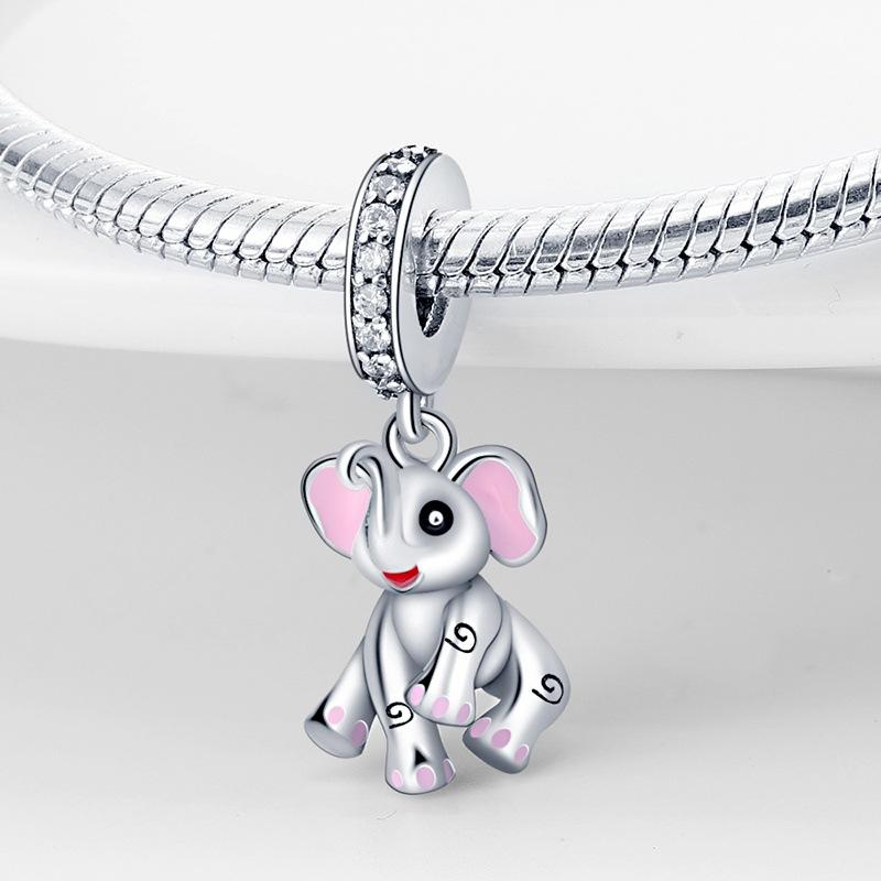 Cute Animal Bear Rhino Koala Charm Pendant Beaded Bracelet Jewelry Accessories