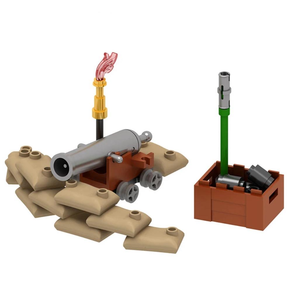 MOC Military Building Blocks Figure Napoleon Wars Soldier Accessories Weapon Cannon Sandbag Army Pirate Mini Brick gift X003 DIY
