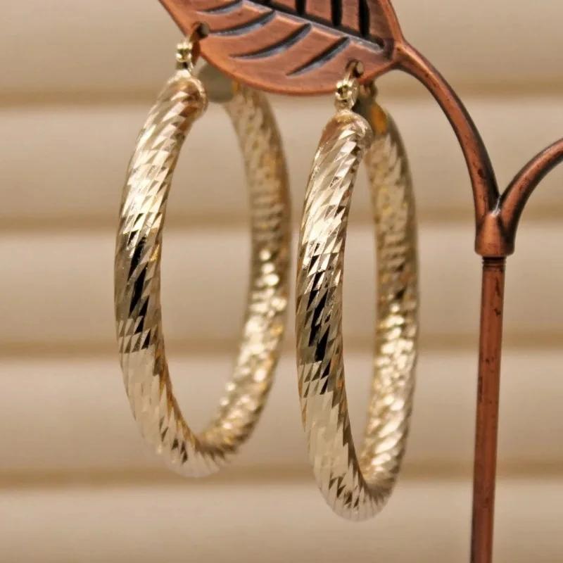 

Ніжні сережки для жінок Золотий колір Круглі сережки-кільця Металеві сережки з інкрустацією Обручальні сережки Весільні прикраси