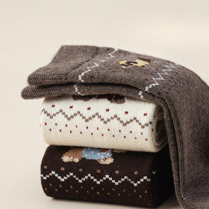 Socks, Women's Autumn and Winter Thickened Dachshund Mid-calf Socks, Cashmere Winter Pile Socks, Long Calf Socks, Warm Wool Socks