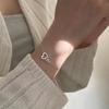 Yousheng Women Bracelet Connected Heart Pendant Adjustable Length Lobster Clip Romantic Love Symbolization Valentines Day Gift Lady Wrist Jewelry