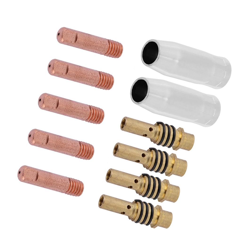 11pcs Nozzles Contact Tips Holders MIG Welder Consumable Accessory Fit for 15AK Torch Gun