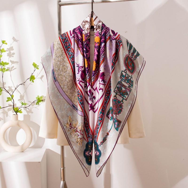 Luxury Mulberry Silk Scarf Gift Set Fashion Versatile Square Shawl Women