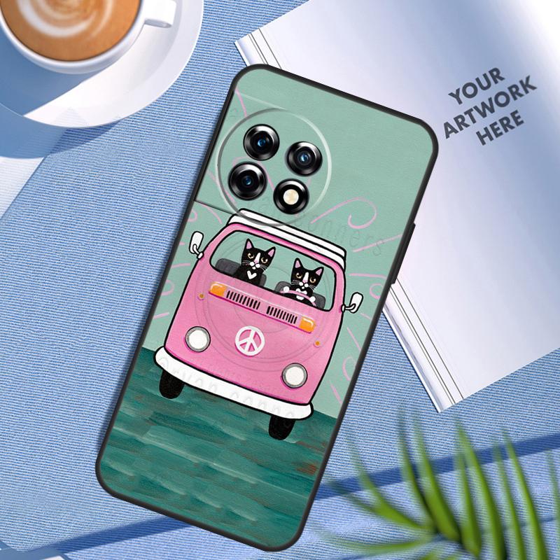 

Hippy Peace Bus Cat Case For OnePlus Nord 5 CE 4 3 2 Lite N20 N30 OnePlus 15 13 12 11 9 10 Pro 12R 13T 13R Cover OnePlus 8T