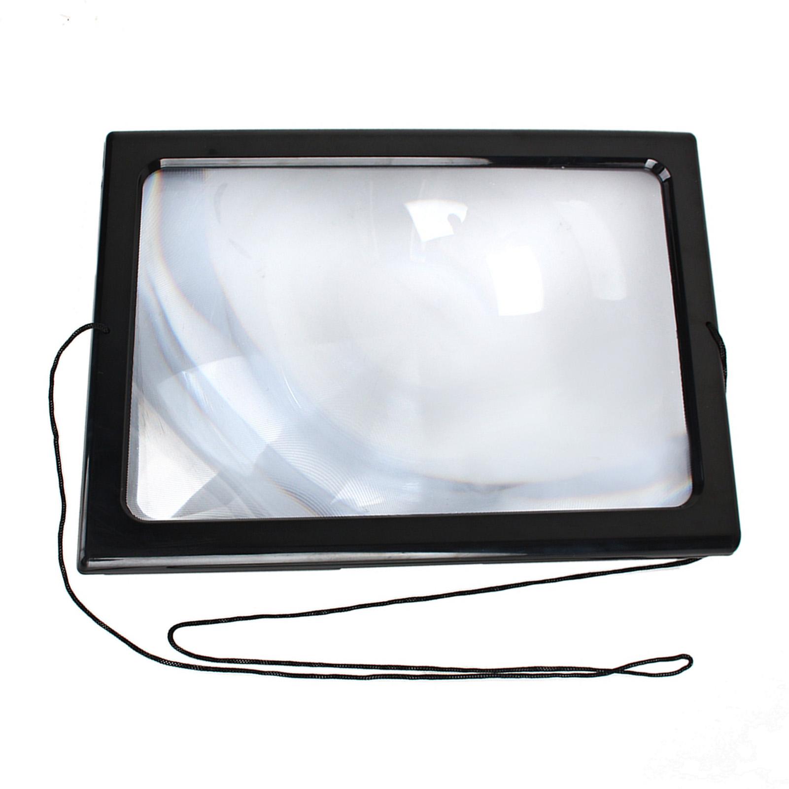 

Large A4 Page Hands Free 3x Magnifying Glass W Light LED Magnifier Reading Gdel