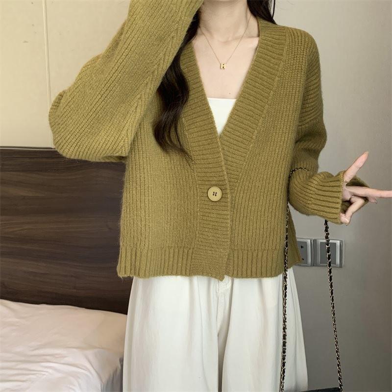 Petite Women's V-Neck Loose Knit Cardigan – New Autumn/Winter Collection