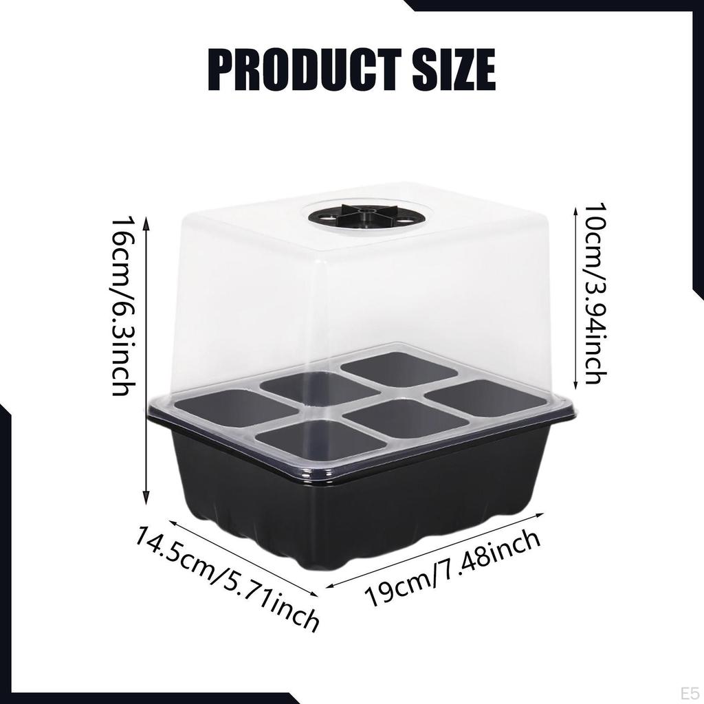 Plant Starter Tray Growing Indoor Vented Kit 6 Cells for Wheatgrass Seedling