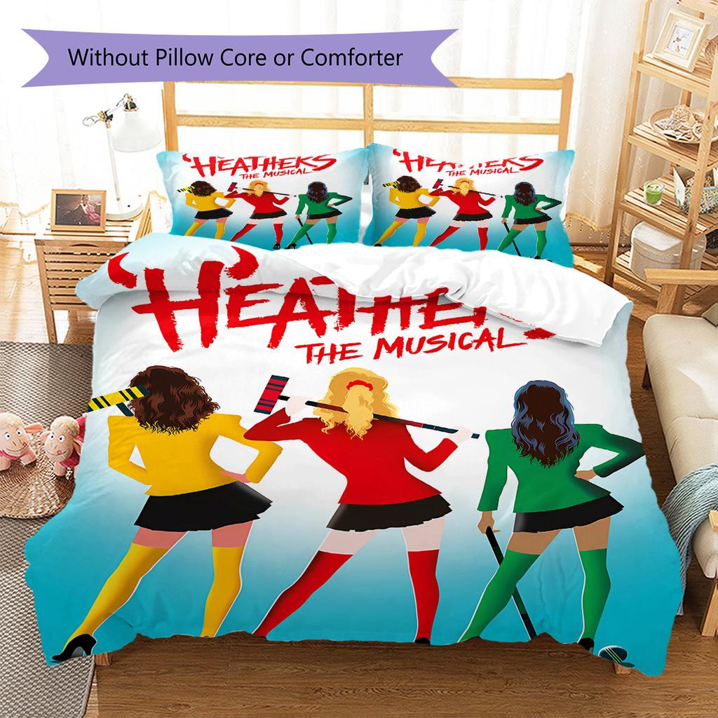 Heathers Pattern Bedding,Quilt Set Quilt Cover Pillowcase Home Birthday Gift (1 * duvet cover + 2 * pillowcase, without core)