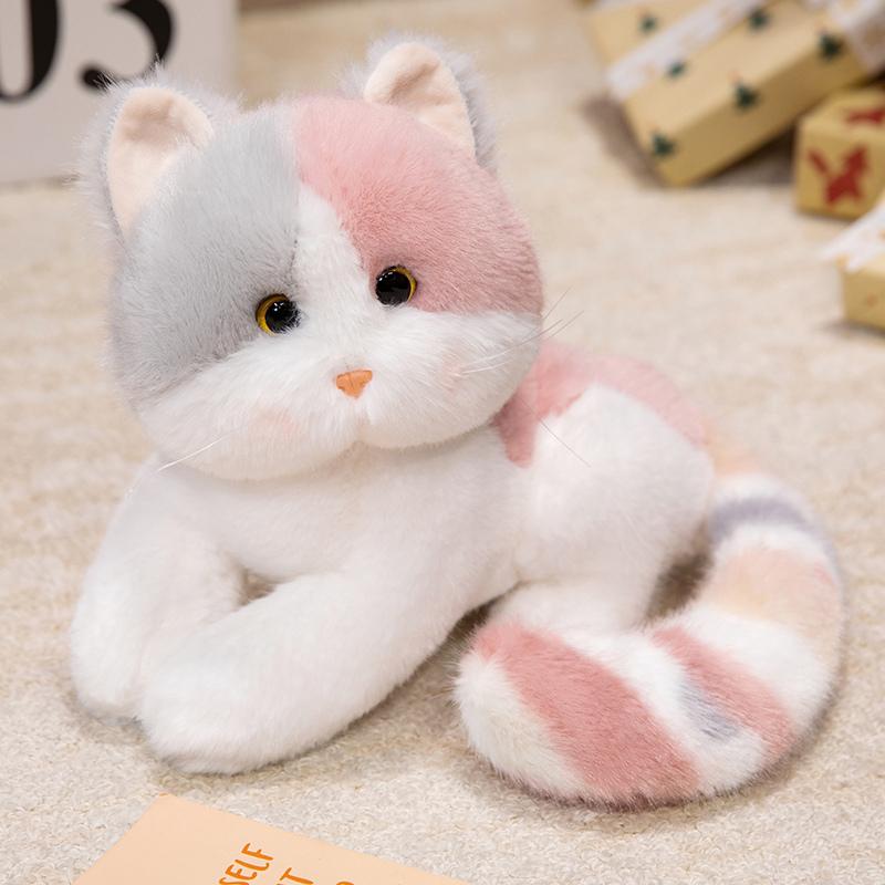 

Cute Cartoon Cat Plush Toys Cozy Kitten Doll Soft Sleeping Throw Pillow Lovely Birthday Christmas Gifts 20cm