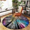 1pc Forest Sky Pattern Office Round Rugs, Under Chair Round Rugs for Living Room, Bedroom, Bathroom Decoration Carpet 091817