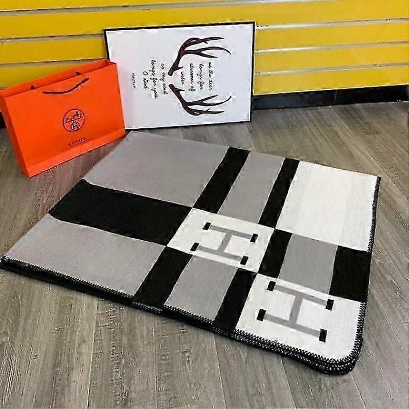 H Buchstabe Farbblock Karomuster Mischdecke Klimaanlagen-Schal warm und verdickt