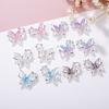 10Pcs Butterfly Nail Art Charm Rhinestone Faux Pearl 3D Butterfly Shape Nail Design Jewelry DIY Crafts Nail Decoration Accessories