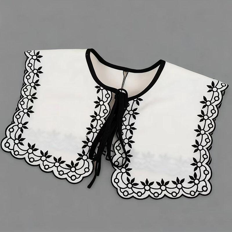 Koreansk Stor Revers Avtakbar Krage for Kvinner Genser Topp Falsk Krage Sjal Skuldersjal Dekor Falske Krager Slips