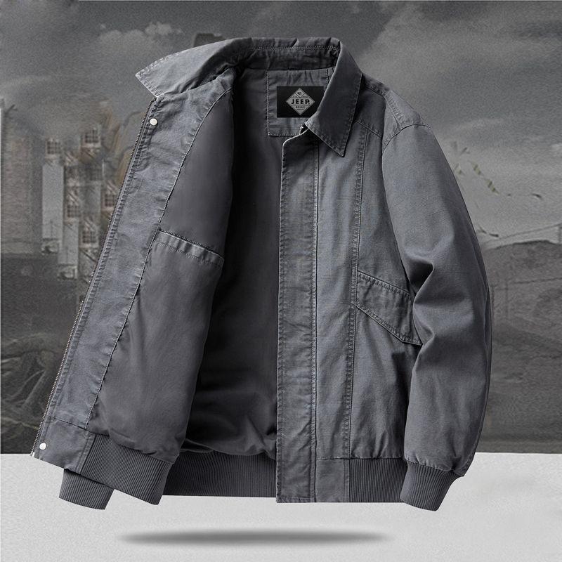 Мужская ретро-куртка свободного кроя с лацканами - Универсальная весенне-осенняя рабочая одежда M