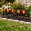 2pcs Halloween Solar Powered Ground Stake Lights Outdoor Decorative Ghost Shape Garden Pathway Lighting with Solar Panel and Stakes