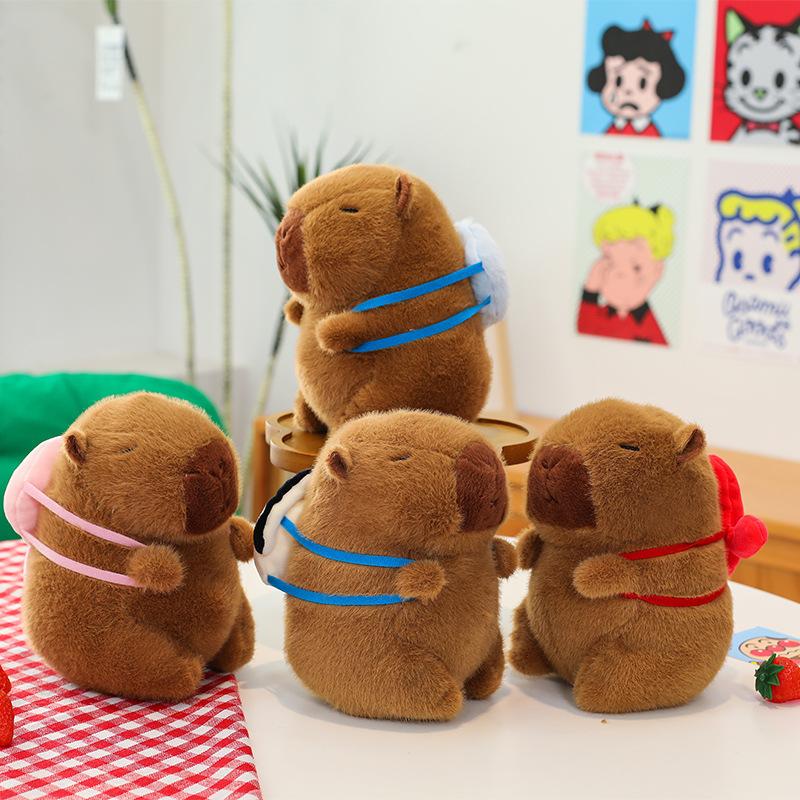 Capybara Doll Ocean Animal Backpack Kapibara Plush Toy Sleeping Pillow