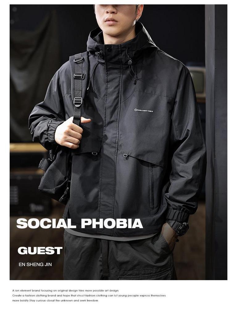American Trendy Men's Waterproof Mountaineering Jacket 2024 - Autumn New Style Warm Outdoor Commuting Workwear