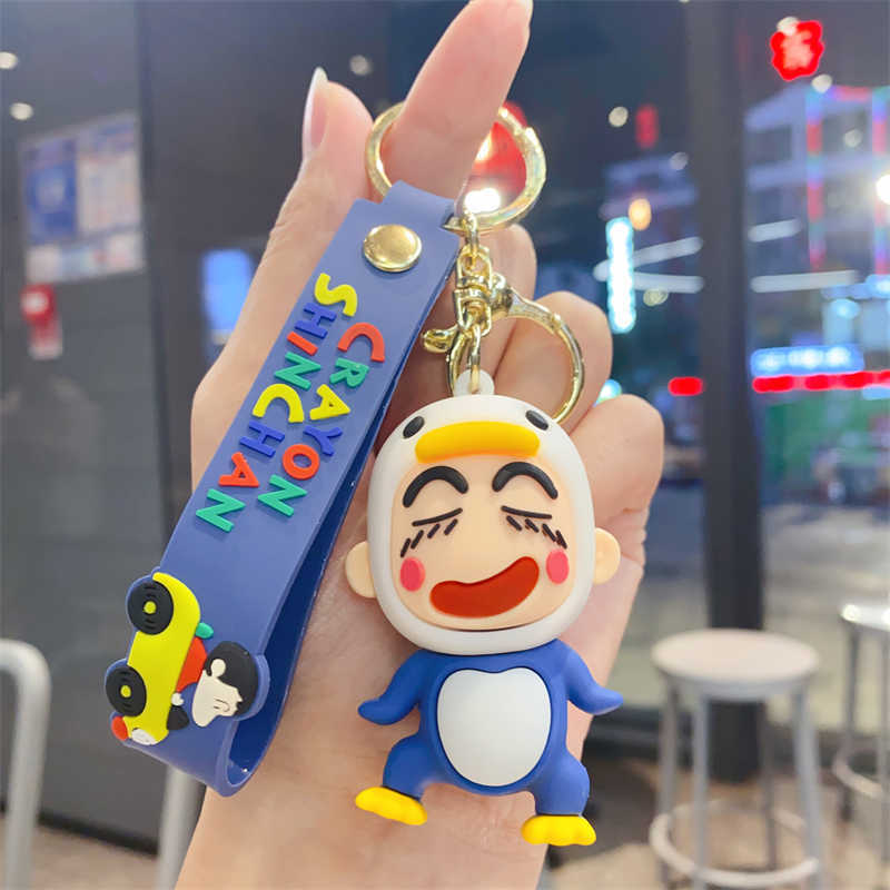 Funny Cross-dressing Crayon Xiaoxin Cute Keychain Couple Car Personalized Keychain Creative Schoolbag Pendant