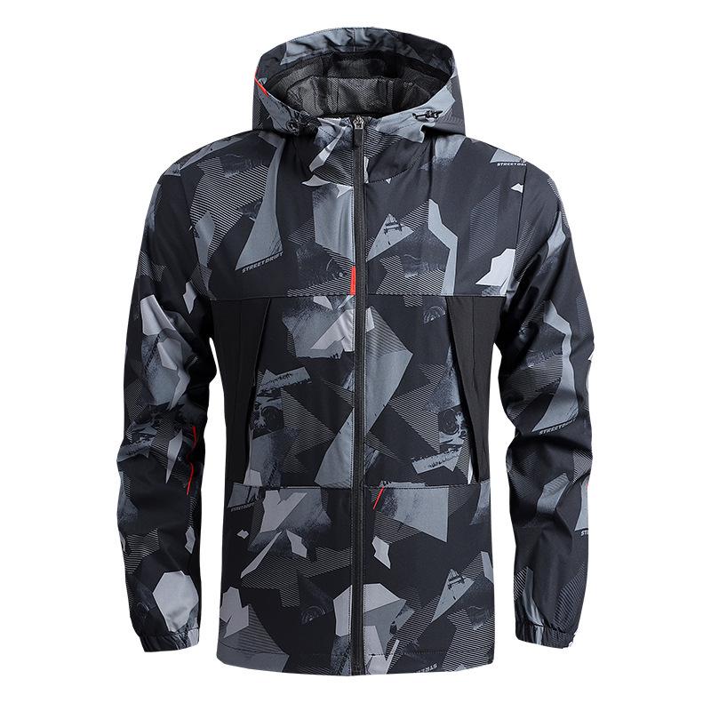 Men's Spring/Autumn Quick-Dry Outdoor Hooded Windbreaker Jacket