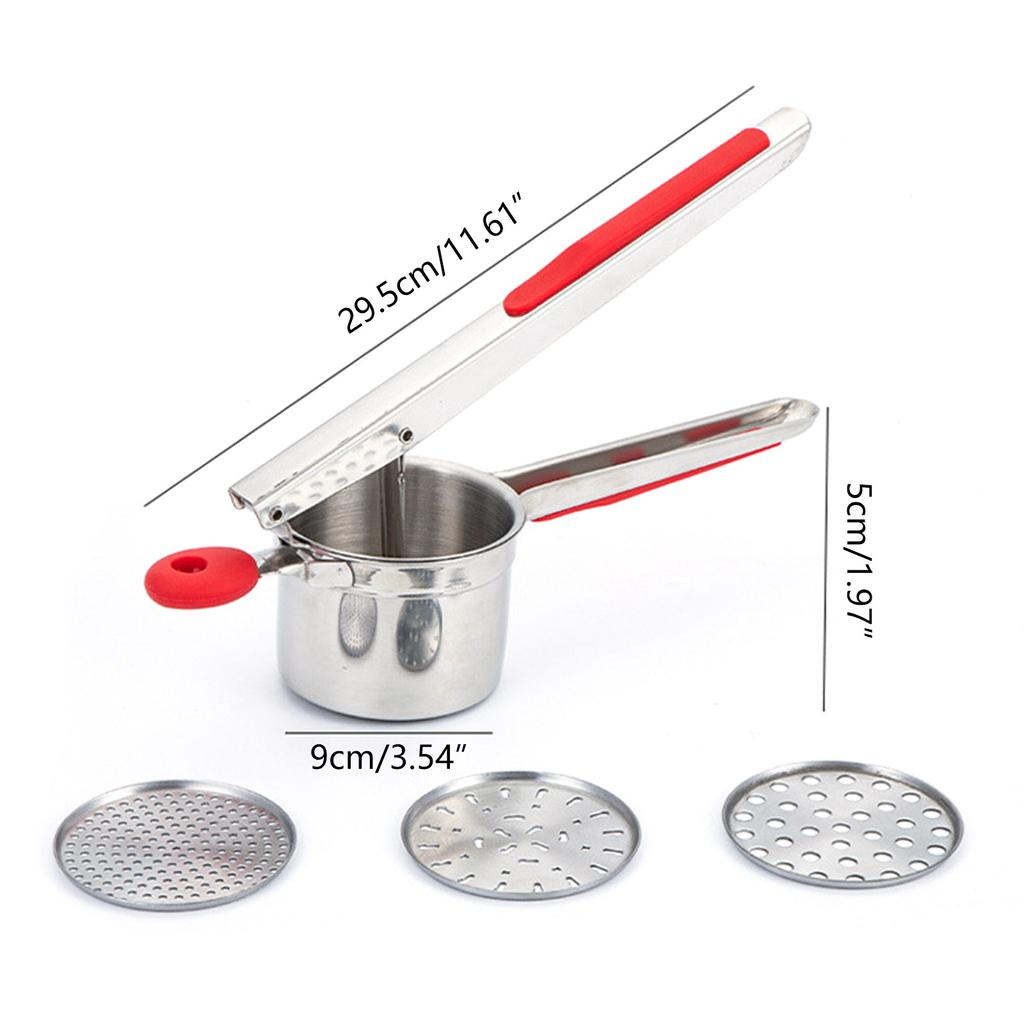 Masina de piure de cartofi mare din oțel inoxidabil și unelte de bucătărie pentru piure și presă pentru piure de cartofi perfect