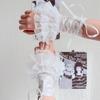 Lolita Y2K Style Sexy Lace Gloves Sweet Ruffled Tulle Fingerless Mittens Elegant Ribbon Tie Wrist Cuffs Anime Cosplay Gloves