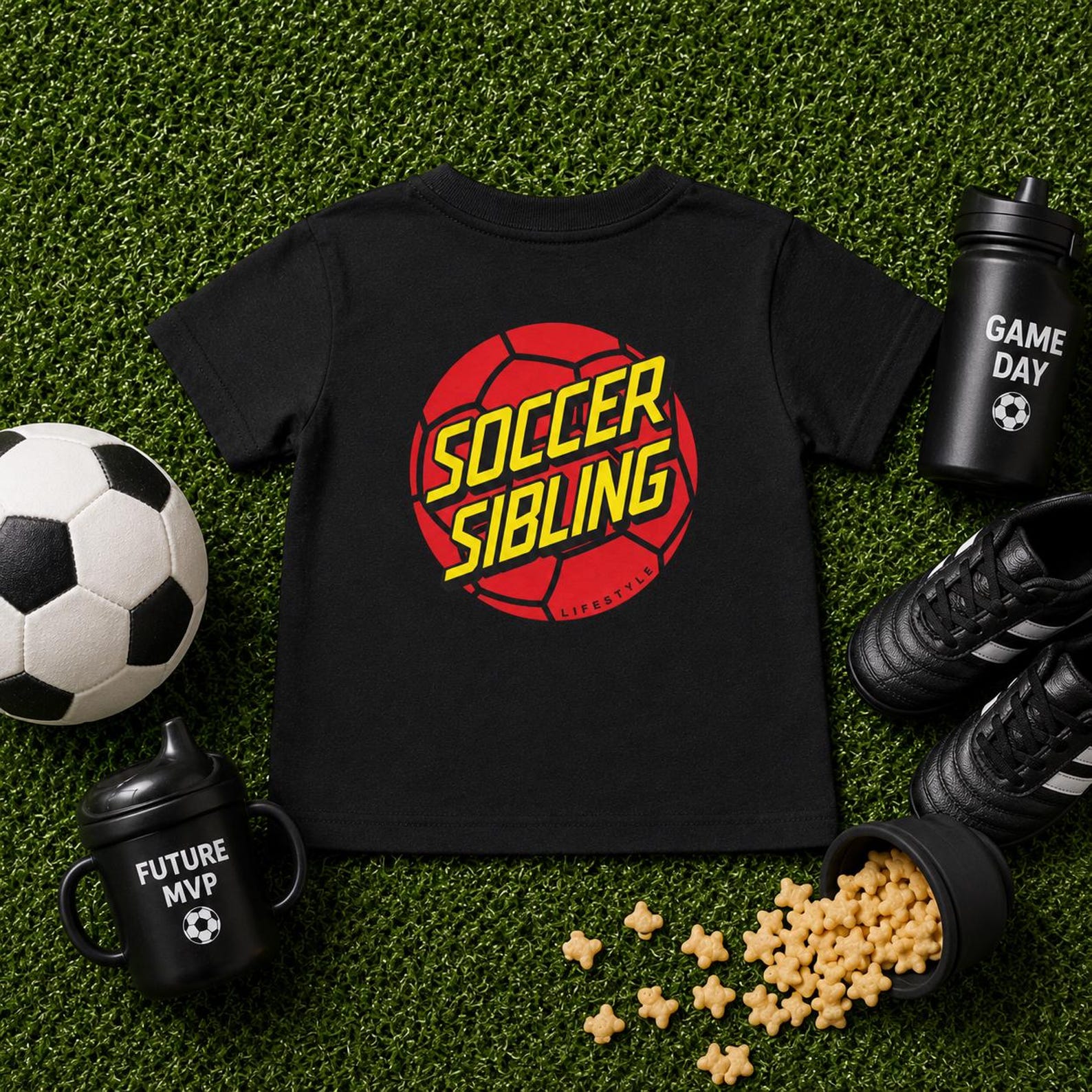 Soccer Sibling Toddler Tee | Kids Soccer Shirt, Red Soccer Ball Graphic M