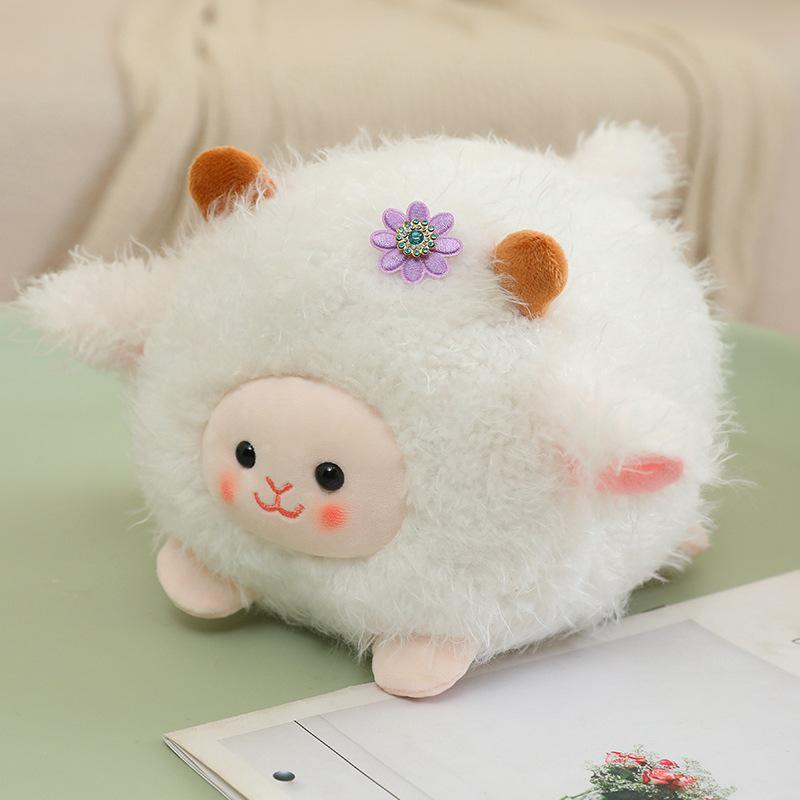 Cross-Border Round Ball Little Sheep Plush Toy Doll - Soothing Pendant and Children's Birthday Gift