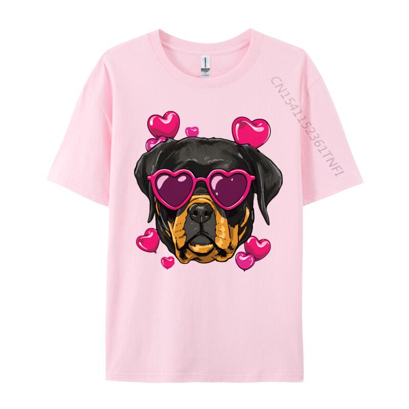 Valentines Day Rottweiler Heart Couple Tshirt Graphic Printed Tshirt Fun Print Romantic Tshirt Luxury Designer