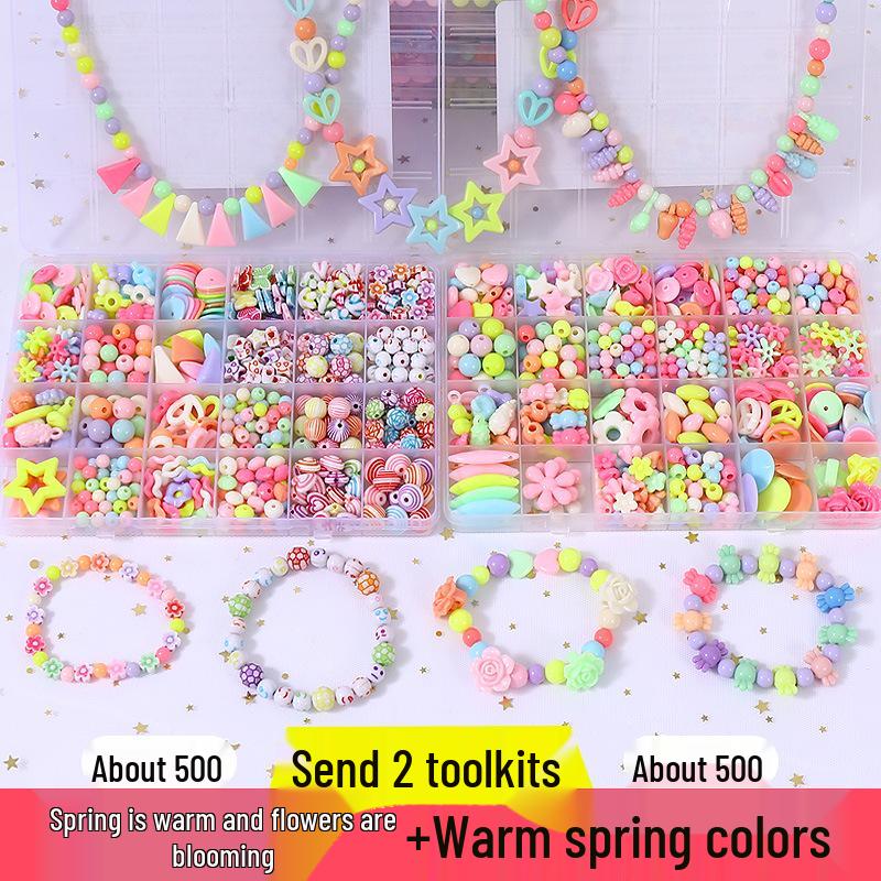 Beaded Toy Kit for Girls: DIY String Beads for Handmade Necklaces - Educational Birthday Gift