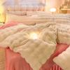 Plush Four Piece Set Double Sided Warm Coral Fleece Quilt Cover Winter Thickened Soft Bed Sheets Pillowcases Bedding Products