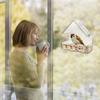 Acrylic Suction Cup Feeding House Birds Hanging Feeder Birdhouse Food Feeding Feeding Cup