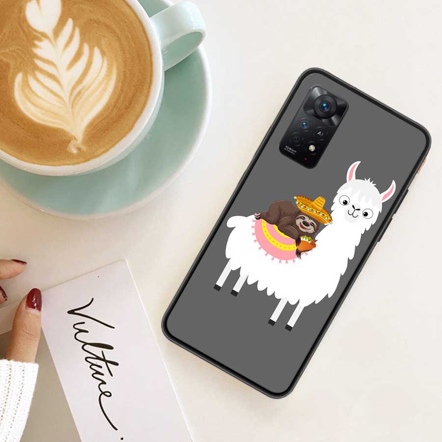 Cute Cartoon Llama Phone Case For Redmi Note 13 Pro 5G Plus 12 12C 10 10A 10C 9 9A 9C 9T 8 8A K60 K70 Pro Xiaomi Cover 7 7A 6 6A