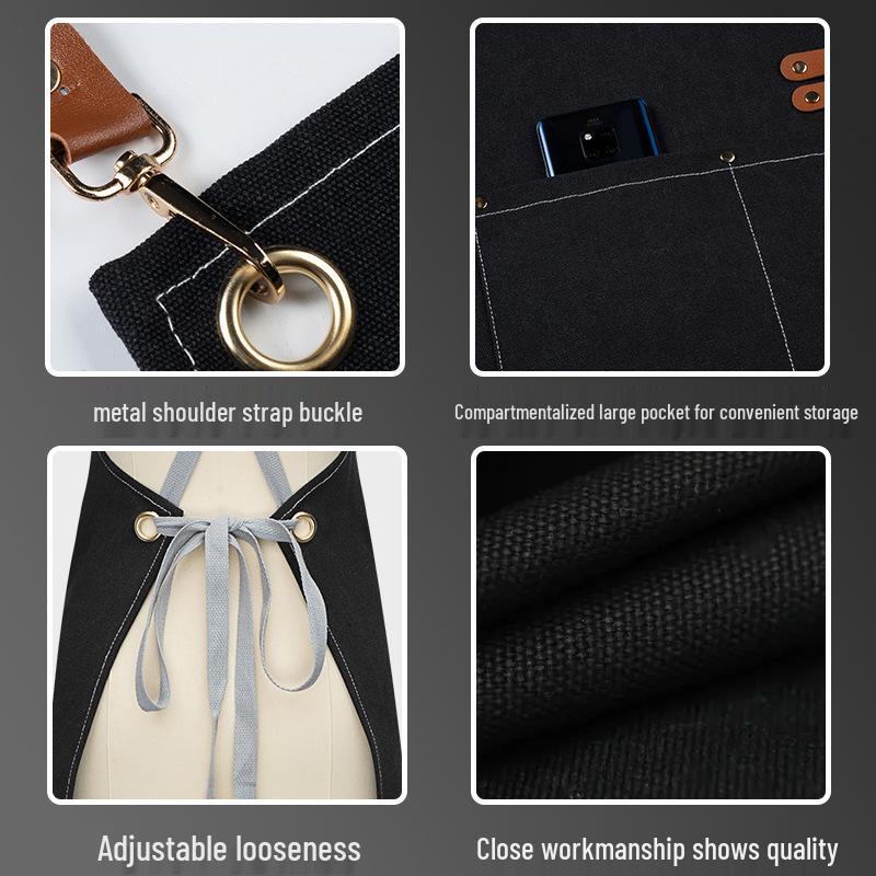 Custom Waterproof Dirt-Resistant Canvas Apron for Catering and Kitchen Workwear
