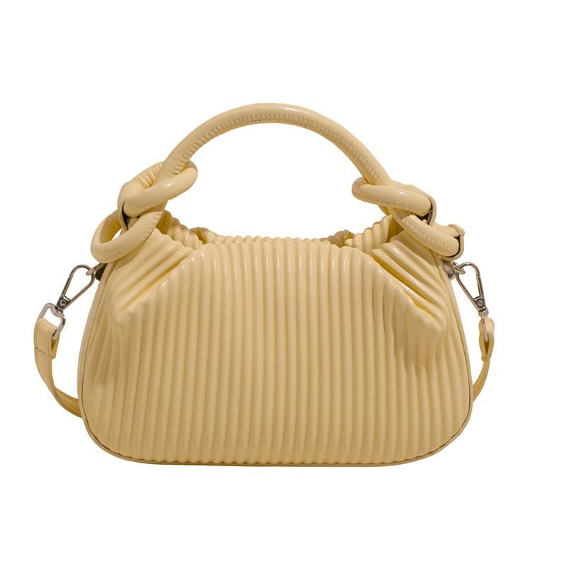 Versatile Striped Pleated Handbag - Women's 2025 Fashion Small Square Shoulder Bag