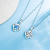 Huopin Lucky Clover Necklace Pendant Set, Female Summer Couple Bracelet, Cute And Elegant Blue Leaf Ear Jewelry