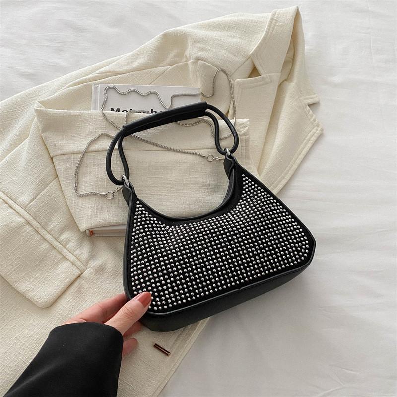 Stylish Fashionable Rhinestone Single Shoulder Bag Elegant Trendy Crossbody Purse For Women