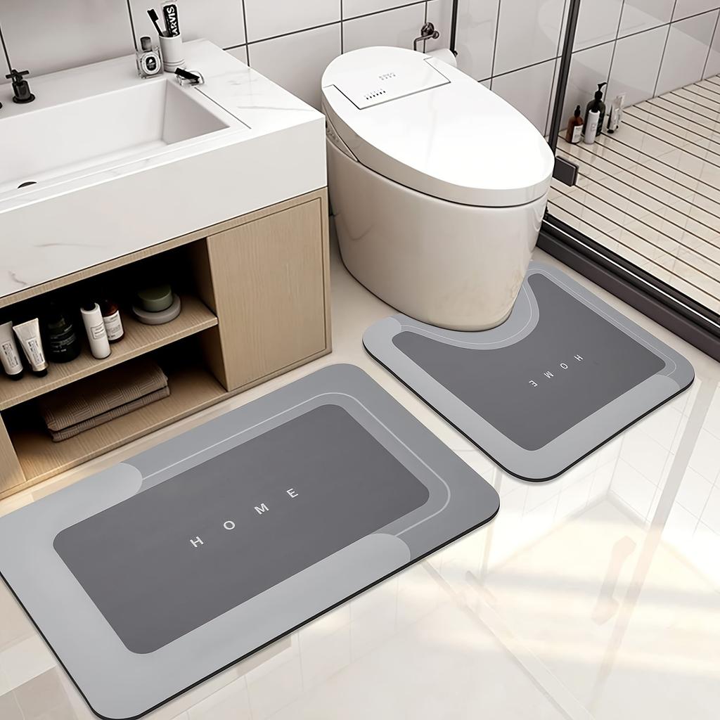 Eenvoudige Badkamervloermat Waterabsorberend Sneldrogend Diatomeeënaarde Vloermat Huishoudelijke Badkamerdeur Slijtvast, Vuilafstotend En Antislip Vloer