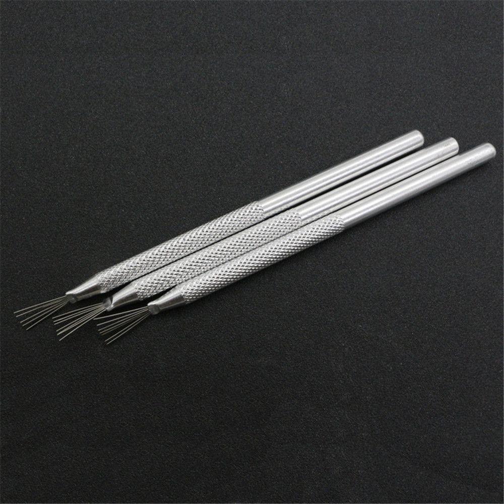 1/2/3pcs Handmade Modeling Clay Pottery Texture Brush 7 Pins Sculpting Ceramics Tool
