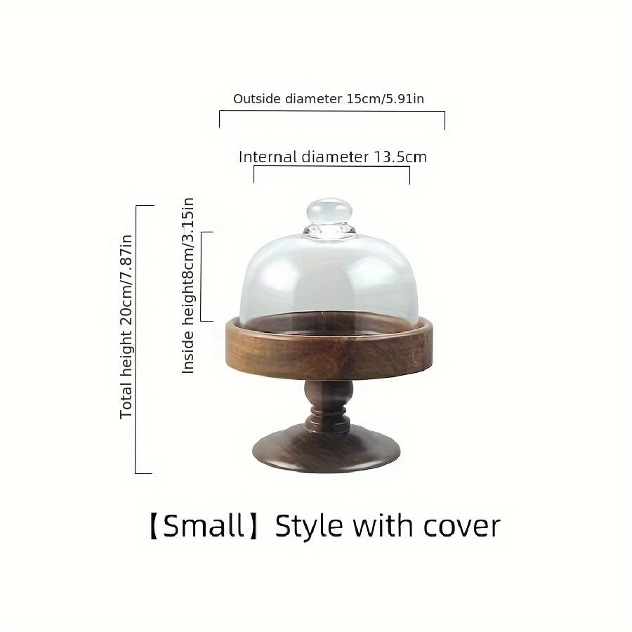 

Деревянный поднос для торта Акация Фруктовая тарелка со стеклянной крышкой Пылезащитная подставка для десертов для дома, гостиной