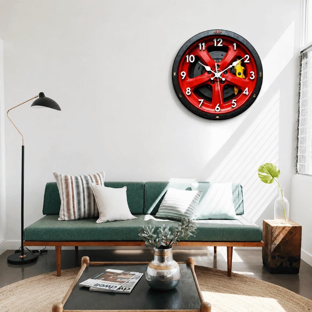 Silent 2D Flat Wall Clock Motorcycle Style Quartz Wall Clock Study Room