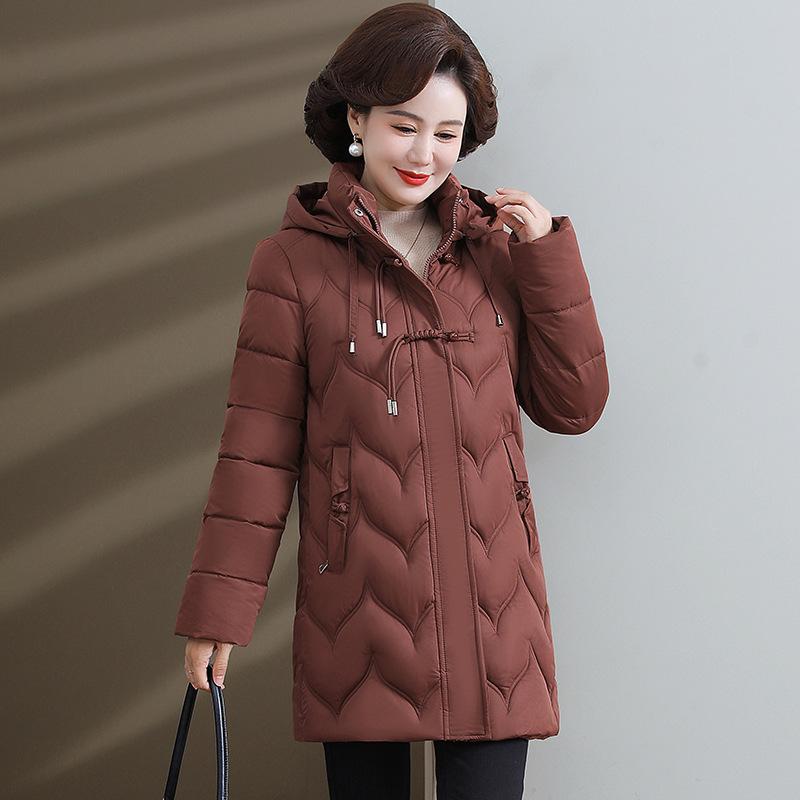 New mother's cotton-padded clothes for women's medium and long loose large-size foreign-style cotton-padded clothes, thickened winter coats, cotton-p