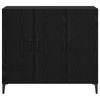 Sideboard In Black Oak Look 34 X 90 X 80 Cm Engineered Wood