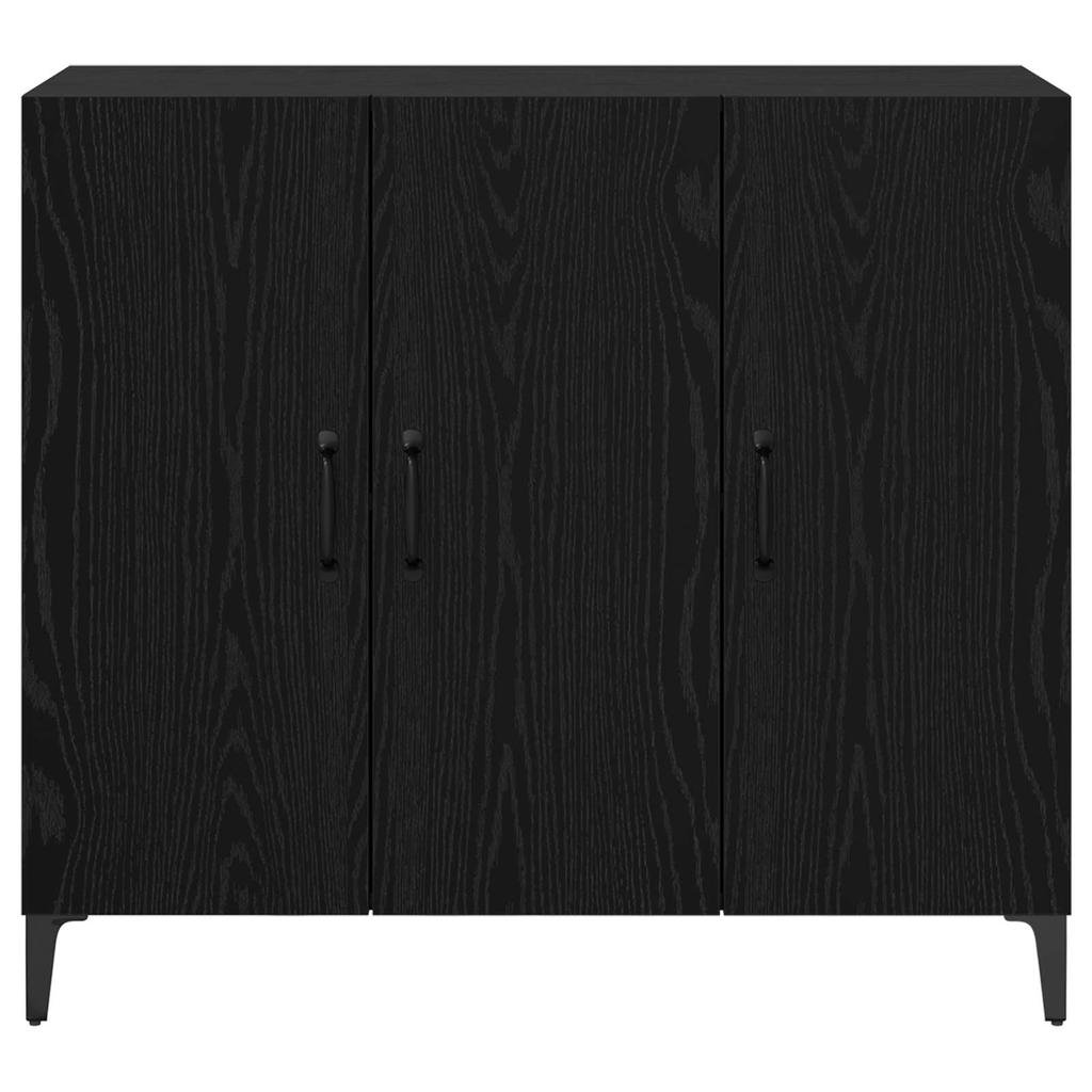 Sideboard In Black Oak Look 34 X 90 X 80 Cm Engineered Wood