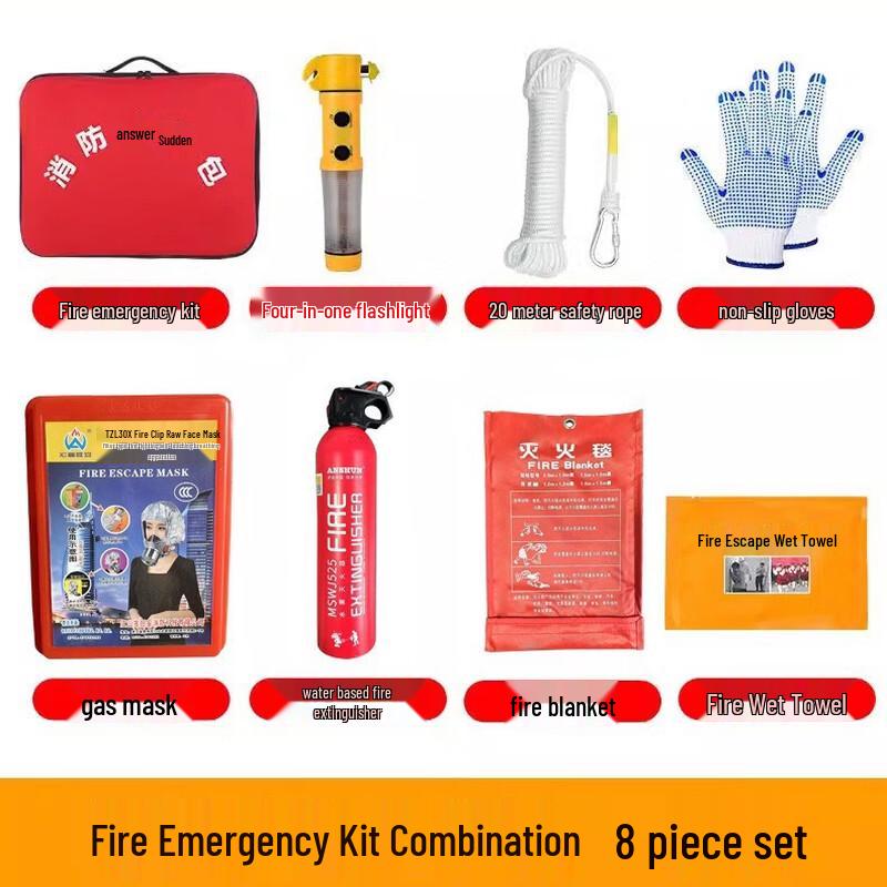 Brangdy Fire Emergency Escape Kit 8-Piece Set
