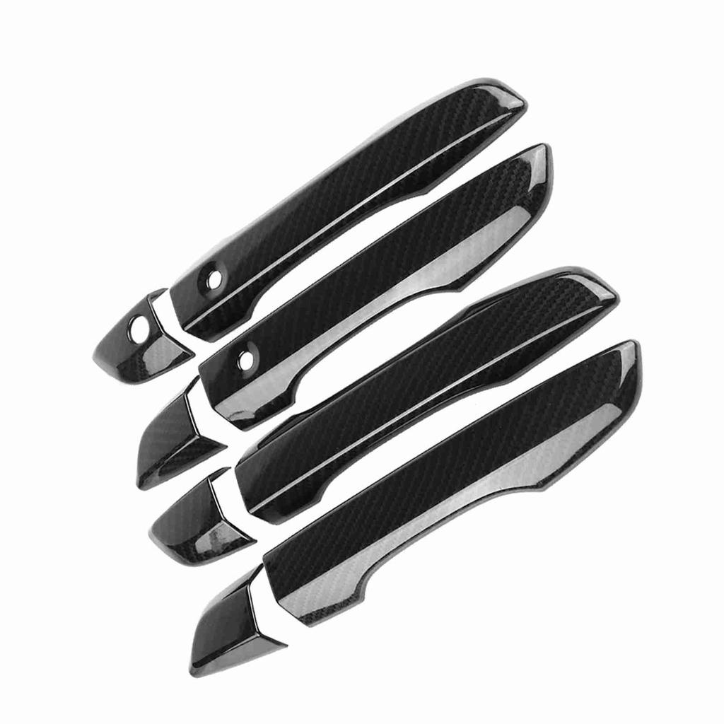 4Pcs Carbon   Car Side Door Handle Frame Cover Trim for     10th 16-17