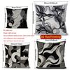 2D Abstract Black And White Pattern Pillow Covers Pattern Cushion Cover Suitable For Sofa Bedroom Car Pillow Cover