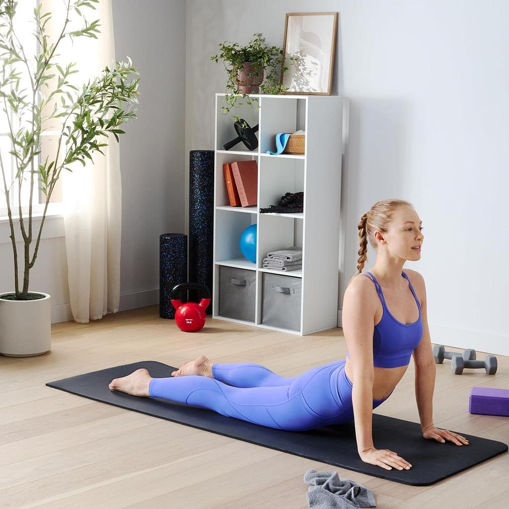 13mm Extra Thick Yoga and Exercise Mat with Carrying Strap, Black