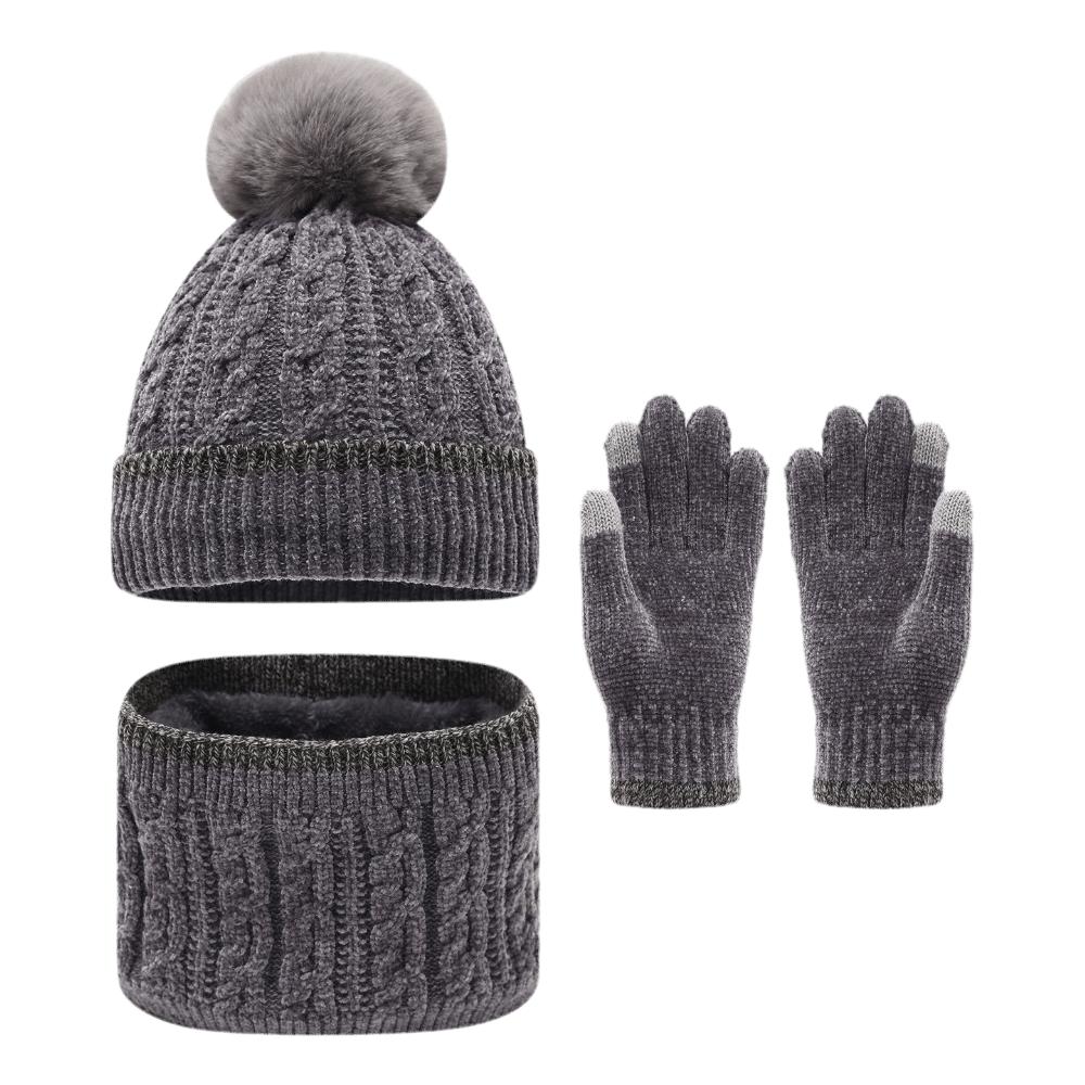 Knitted Winter Hat Scarf Gloves Thicken Toddler Winter Hat New Thickened Knitted Hat Outdoor Use