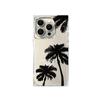 Transparent Square Back Tube Case Casing Protection For iPhone 14 Pro Max 11 12 15 Plus 16 ProMax 13 Anti-Oxygen,Coconut Tree Scenery Pattern