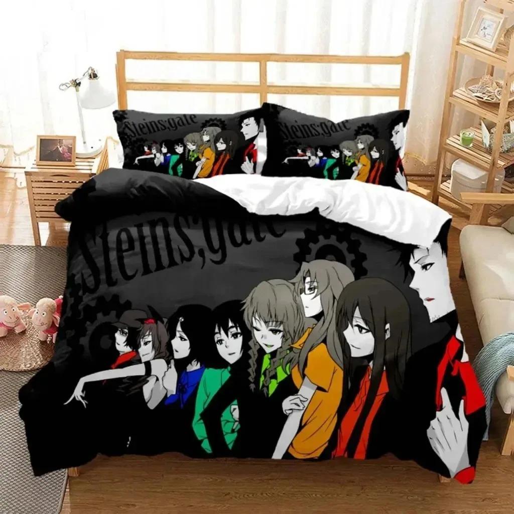 3D Print Anime Steins Gate Kurisu Makise Bedding Set Double Twin King Duvet Cover Comforter Pillowcase Boys Girls Adults Bedroom